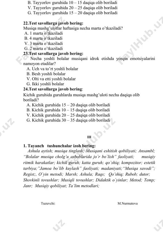 maktabgacha ta'lim muasssalarida musiqa o`qitish metodikasi - Page 5