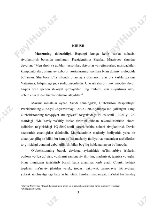 gu ishlarga daʼvat qiladigan kuchli omildir. insonning ruhan poklanishida, qalban ulg‘ayishiga chorlaydigan, irodasi, iymon-ehtiqodini butun qiladigan, vijdonini uyg‘otadigan beqiyos kuch ham qo‘shiqdir. barkamol inson, komil inson tarbiyasida musiqaning, qo‘shiqning kuchi va axamiyati kattadir. taʼkidlab o‘tish joizki, maʼnaviy-ahloqiy barkamollik, insoniy komillik bizga ota-bobolarimizdan o‘tib kelayotgan bebaho meʼrosdir. aslida insonning eng olijanob va muqaddas burchi – vatanga, millatga fidoiy bo‘lib xizmat qilishdir. tabiiyki, yoshlarning maʼnaviy dunyosini shakllantirishda tarixiy va milliy maʼnaviy omillar bilan birga vatanparvarlik ruhidagi qo‘shiqlarning kuchi va ahimyati kattadir. o‘zbekiston mustaqillikga erishgach, davlatimiz rahbariyati tomonidan qo‘shiqchilik sanʼati rivojiga, ayniqsa vatanparvarlik ruhidagi qo‘shiqlarga katta eʼtibor berilib kelmoqda. musiqiy milliy cholg‘uarimiz orqali yoshlarninig nafaqat vatanga bo‘lgan muhabbat his tuyg‘usini, tafakkurini tarbiyalaymiz, balki ko‘plab o‘quv-pedagogik va badiiy – ijodiy masalalarni hal yetishimiz mumkin. vatanparvarlik ruhidagi asarlar badiiy tafakkur, hissiy taʼsirchanlik rivoji doirasida talabalar uchun juda foydali materialdir. ular ijrosida talaba yirik shakldagi keskin xarakterlardagi obrazlarni ifodalashni, butun musiqiy boylikni va taʼsirchanlik imkoniyatlarini ishlatmoqni …