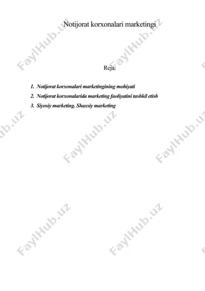 notijorat korxonalari marketingi — DOC