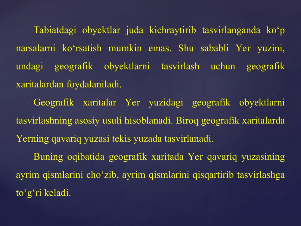 geografik xaritalar. xarita andazalari (proyeksi-yalari) haqida tushuncha 7-sinf - Page 4