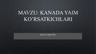 kanada yaim ko’rsatkichlari — PPTX