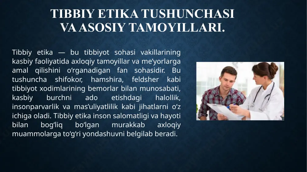 usulga qarab termometr bemorga to‘g‘ri joylashtiriladi. tibbiy xodim o‘lchov vaqtini kutadi va undan keyin termometrdagi natijani ehtiyotkorlik bilan o‘qib, uni yozib qo‘yadi. agar raqamlar normal chegaradan chiqsa, bu holat bo‘yicha shifokorga xabar beriladi. tana haroratini o‘lchashda gigiyena va xavfsizlik qoidalariga qat’iy rioya qilish zarur. har bir o‘lchovdan so‘ng termometrni tozalash va dezinfeksiya qilish, shuningdek, bemorning shaxsiy holatini hisobga olish kerak. ushbu ko‘nikma, garchi oddiy ko‘rinsa-da, to‘g‘ri bajarilmasa noto‘g‘ri tashxis qo‘yilishiga sabab bo‘lishi mumkin. shu sababli, har bir tibbiyot xodimi bu amaliyotni e’tibor bilan va mas’uliyat bilan bajarmog‘i lozim. amaliy kunikma: bog’lov xonasida ishlatiladigan bog’lov materiallarini utilizatsiya qilish. bog‘lov xonasida ishlatiladigan bog‘lov materiallarini utilizatsiya qilish — bu tibbiyot amaliyotida xavfsizlik va gigiyena talablariga rioya etishda muhim ahamiyatga ega bo‘lgan ko‘nikmadir. bunday materiallarga ishlatilgan bintlar, gazli salfetkalar, plastirlar, qo‘lqoplar, paketlar va boshqa bir martalik tibbiy vositalar kiradi. ular bemor bilan to‘g‘ridan-to‘g‘ri aloqa qilgan bo‘lishi mumkinligi sababli, ularda yuqumli moddalar yoki qon, yiring …