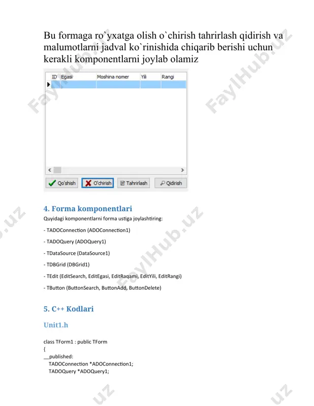 avtomobillarni ro`yxatga olish va qidirish tizimi dasturi - Page 3