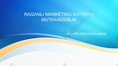 raqamli marketing bo'yicha mutaxassislik — PPTX