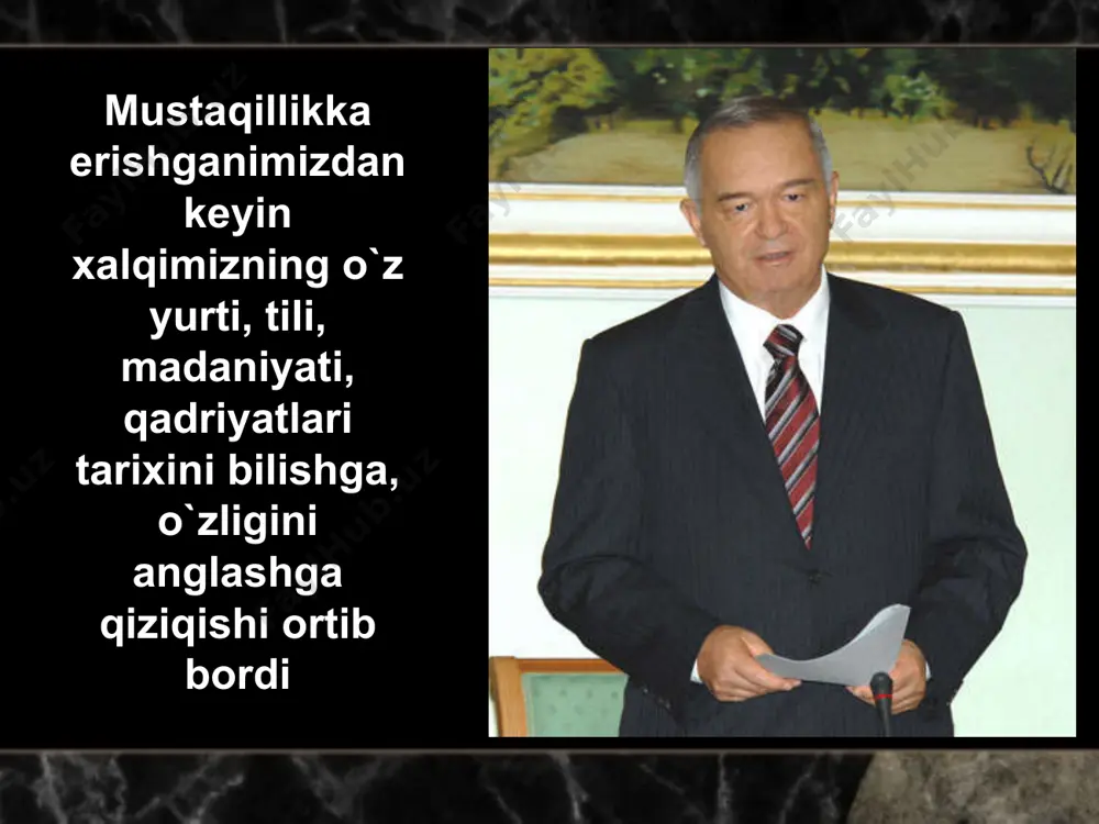 di, balki o‘sha tarixni yaratish kerakligi haqida zaruriy ko’rsatmalar beradi. muhtaram prezidentimiz “o‘zlikni anglash tarixni bilishdan boshlanadi”, deb bejiz aytmaganlar. zero, o‘tmish kelajakni belgilab beradigan haqiqiy oyna vazifasini o‘taydi. atoqli adibimiz abdulla qodiriy o‘zining “o‘tkan kunlar” asari epigrafida ham “moziyga qaytib ish ko‘rmoq xayrlidir”, deganlar. “o‘zbekiston respublikasi konstitutsiyasi”ning 1-moddasida ( birinchi bo‘lim. asosiy prinsiplar. i bob) “o‘zbekiston- suveren demokratik respublika. davlatning “o‘zbekiston respublikasi” va “o‘zbekiston” degan nomlari bir ma’noni anglatadi”, deyilgan. lekin shu nomga erishgunimizga qadar yurtimiz boshidan o‘tgan kunlarni haqqoniy hikoya qilib beradigan birorta kitobning yo‘qligi biz yuqorida ta’kidlagan asarning yaralishiga ta’mal toshini qo‘ydi. yurtning nomini ko‘tarish, uning moziydagi yuksak o‘rnini qayta tiklash endigina erishilgan mustaqilligimiz oldiga qo‘yilgan sharafli va mas’uliyatli vazifa edi. esingizda bo‘lsa, ma’rifatparvar jadidlarimizdan biri mahmudxo‘ja behbudiy “ qabilasining ismini va yetti otasining otini bilmaydurg’onlarni “qul”- “marquq” derlar”, deb yozgandi bir maqolasida. atoqli adib chingiz aytmatov esa tarjimayi holida “bizning ovulimizda yetti otasini bilish odatiga qat’iy …