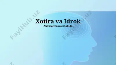 xotira va idrok — PPTX