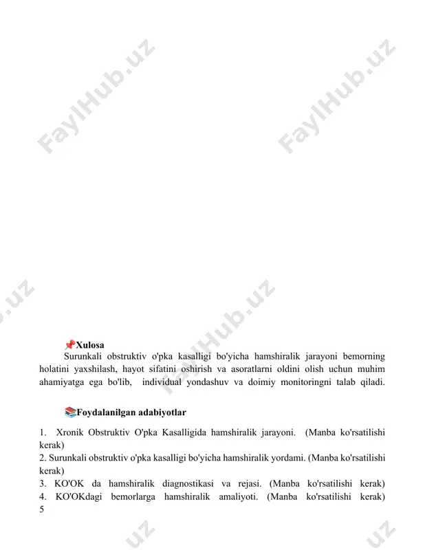 bronxoobstruktiv sindromida hamshiralik jarayoni - Page 5