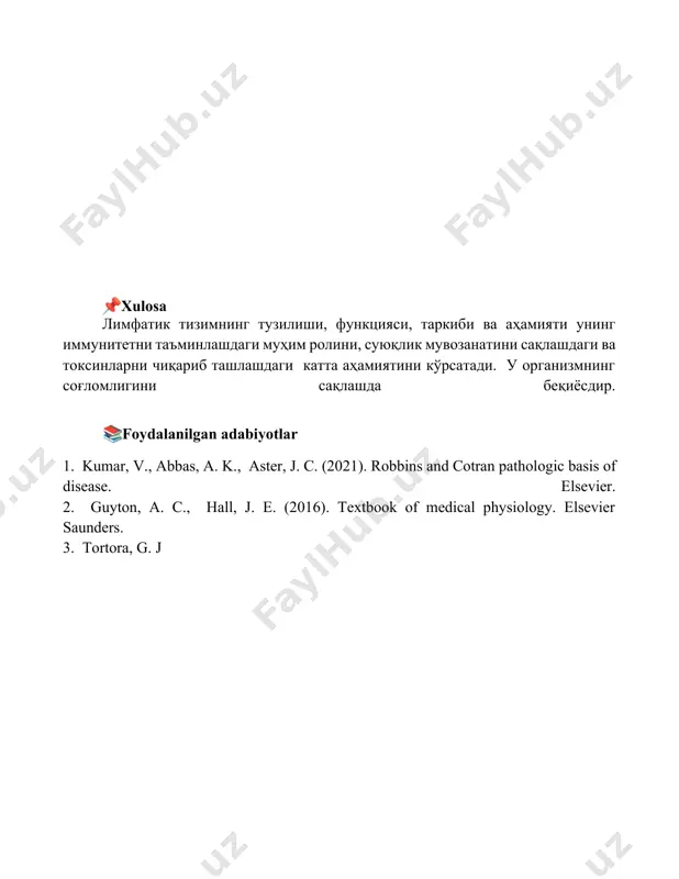 limfa tizimi tuzilishi, vazifasi va ahamiyati - Page 5