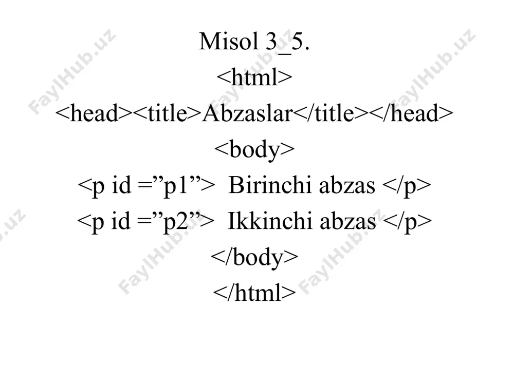 html hujjatda identifikatorlar bilan ishlash - Page 4