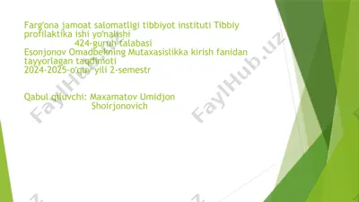 ish joylarida shovqin va tebranishni aniqlashning metodik yoʻli — PPTX