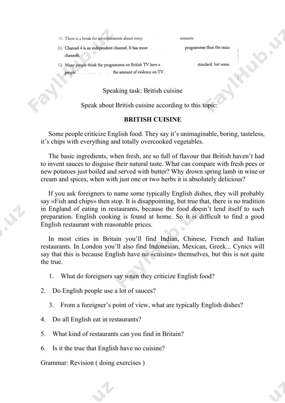 michael johnson himself. it …………………………………….. (always / dress) in funny clothes. it ………………………………. (said) that “bubbles” is michael johnson’s only friend. activity 3. look at the hotel information table and write sentences as in the example: hotel information breakfast in pierrot’s restaurant 7-9:30 am rooms maid service daily dinner in main restaurant 8-10 pm hot water 24 hours a day newspapers – telephone calls at the reception desk hotel cinema film every night at 10 pm 1. breakfast / serve – where and when? breakfast is served in pierrot’s restaurant between 7 and 9:30 am. 2. dinner / serve – where and when? ……………………………………………………………………………………………… 3. newspapers / sell – where? ……………………………………………………………………………………………… 4. telephone calls / can make – where? ……………………………………………………………………………………………… 5. rooms / clean – who by and how often? ……………………………………………………………………………………………… 6. hot water / supply – when? ……………………………………………………………………………………………… 7. films / show – where and when? ……………………………………………………………………………………………… activity 4. …