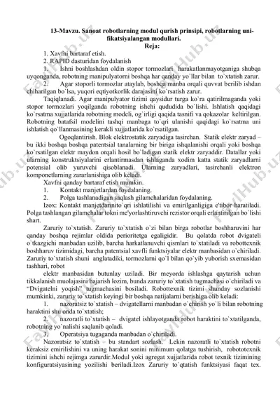 robotlar modul qurish prinsipi — DOCX