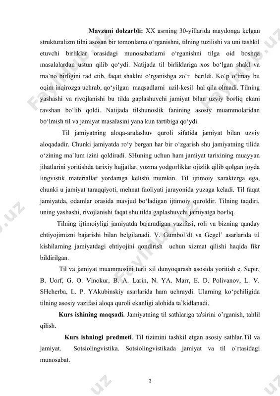 eltirgan oliy mahsulidir. bu jihatdan tilni ongning va ongimiz orqali dilimizning ifodasi sifatida borliqdagi boshqa hech bir narsa, hodisa, voqea, jarayon va kategoriyalar bilan qiyoslab bo`lmaydi. ammo tabiiyki, har bir ijtimoiy voqea va hodisa singari, til ham turli qarashlar, fikrlar, nuqtai nazarlar kurashi jarayonida rivojlanadi, sayqal topadi. o`z navbatida til uchun kurash faqat tilning ichki hayotiga tegishli qoida, yo`nalish va tartiblar uchun, ularning aniqligi, tiniqligi, asoslanganligi uchun kurash masalasi emas. til uchun kurash, bu - ayni vaqtda tilning jamiyatdagi o`rni uchun ham kurashdir. jahondagi globallashuv jarayonlari, fan-texnika yutuqlarining ko`payishi shu darajada tezlashib bormoqdaki, ularning tazyiqi, shiddati va bosimiga ko`p milliy tillar bardosh berolmay, tarix shoh ko`chasining uvatiga chiqib qolmoqdalar. globallashuv jarayonida shu narsani diqqat doirasida tutish lozimki, hozirgi zamon xalqlar, mamlakatlar, qit'alar, davlatlar, hududlar o`rtasidagi muloqot va munosabatlarning jadallashib borish davridir. jamiyatda hech bir xalq o`zicha, alohida, boshqa millatlardan uzilgan holda yashay olmaydi. ularning doimiy ravishda iqtisodiy va ma'naviy munosabat …