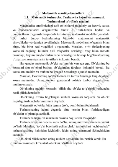 matematik mantiq elementlari — DOCX