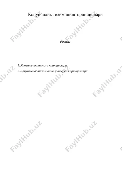 қонунчилик тизимининг принциплари — DOCX