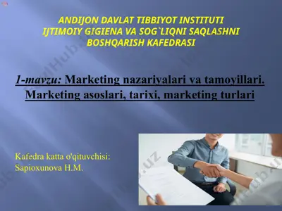 marketing nazariyalari va tamoyillari — PPTX