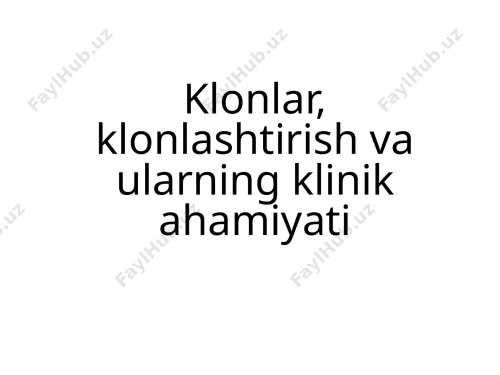 dagi tirqishlarni biriktira oladi. bizning klonlashdan maqsadimiz moʻljallangan genni plazmidga kiritish hisoblanadi. restriktaza fermentini eʼtibor bilan tanlab, quyidagilarni kesamiz. • yagona kesiluvchi nuqtasi boʻlgan plazmid • kesilgan uchlari bor tanlangan gen fragmenti keyin dnk fragmentlarini ligaza fermenti orqali ulaymiz. natijada tanlangan genga ega boʻlgan rekombinant plazmid olamiz. bakterial transformatsiya va tanlash plazmid va boshqa dnk molekulalarini bakteriya hujayrasiga (odatda laboratoriyalarda xavfsiz e. coli bakteriyasidan foydalaniladi) kiritiladi. bu jarayon transformatsiya deb yuritiladi. transformatsiya jarayoni davomida yuqori temperatura taʼsirida boʻlgan bakteriyalar begona dnk molekulasini qabul qiladi.odatda plazmidda antibiotikka chidamli gen boʻlib, plazmid transformatsiya boʻlgan bakteriyani antibiotik taʼsiridan saqlaydi. plazmidni qabul qilgan bakteriya antibiotik qoʻshilgan ozuqa muhitida yashay oladi va koʻpayadi. plazmidsiz bakteriyalar esa antibiotik taʼsirida halok boʻladi. har bitta yashab qolgan bakteriya kichkina nuqta koʻrinishidagi guruh – koloniyalarni hosil qiladi. har bitta koloniyani tashkil etgan bakteriyalarda bir turdagi plazmidlar boʻladi. barcha koloniyalarda ham biz xohlagan kerakli plazmidlar boʻlmaydi. chunki dnk fragmentlarini ulash …