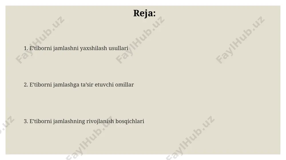 eo orqali jalb qilish samarali. oʻsmirlarning eʼtiborini jalb qilishda raqobatbardosh oʻyinlar va guruhdagi ishlar, masalan, 5 kishidan iborat guruhga topshiriq berish orqali, kollektiv yutuq hissiyoti va oʻzaro hamkorlikni rivojlantirish samarqanddagi maktablarda qoʻllaniladi. eʼtiborning buzilishi va uning sabablari aqshning milliy sog'liqni saqlash institutining ma'lumotlariga ko'ra, o'smirlarda e'tiborning buzilishiga olib keluvchi omillar orasida genetik moyillik (taxminan 75%), shuningdek, bosh miya shikastlanishi va uy sharoitidagi noqulayliklar ham mavjud. o'smirlarda e'tiborning buzilishi, xususan, 13-15 yosh oralig'ida, miya prefrontal korteksining hali to'liq rivojlanmaganligi bilan bog'liq bo'lib, bu esa 50% gacha bo'lgan hollarda diqqatni jamlash qiyinchiliklariga olib kelishi mumkin. o'zbekistonda o'tkazilgan tadqiqotlar shuni ko'rsatdiki, o'quv yuklamasining yuqori bo'lishi va elektron qurilmalardan ortiqcha foydalanish (kuniga 4 soatdan ortiq) o'smirlarning e'tiborini buzishga salbiy ta'sir ko'rsatadi. oʻsmirlik davrida miya faoliyati oʻsmirlik davrida prefrontal korteks, qaror qabul qilish va rejalashtirishda muhim rol oʻynaydigan miya qismi, 25 yoshga kelib toʻliq rivojlanadi, bu esa oʻsmirlarning diqqatini jamlash qobiliyatiga taʼsir qiladi. oʻsmirlik davrida …