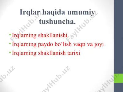 irqlar haqida umumiy tushuncha — PPT