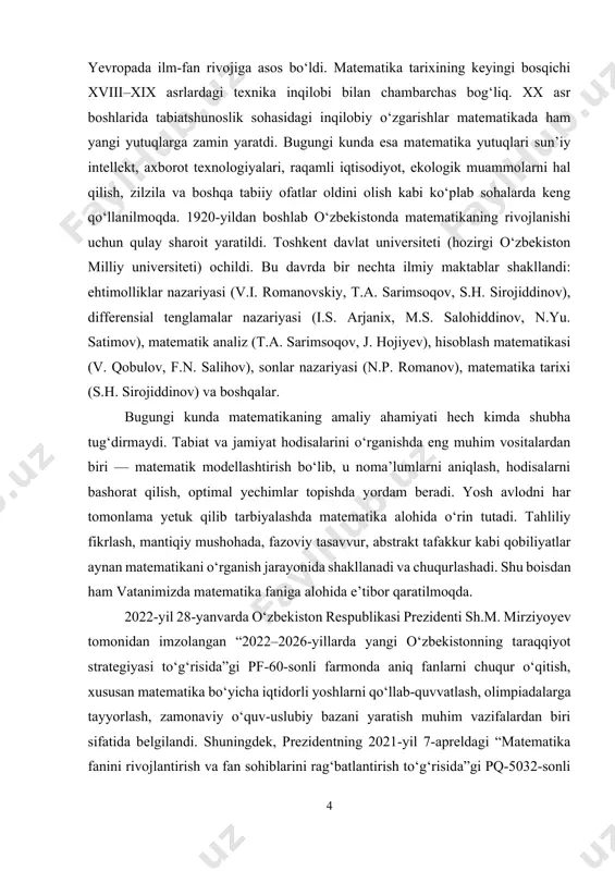 dek: “tarbiya biz uchun yo hayot, yo mamot, yo najot, yo halokat, yo saodat, yo falokat masalasidir.” boshlang‘ich sinflarda og‘zaki va yozma hisoblash qobiliyatlarini rivojlantirish o‘quvchilarning kundalik hayotda zarur bo‘lgan malakalarini shakllantiradi. og‘zaki hisob — o‘quvchilarning tafakkurini ochuvchi, yozma hisoblarni yengillashtiruvchi, amallarni tushunishga yordam beruvchi, qisqa va samarali usullarni tanlashga yo‘l ochuvchi metoddir. og‘zaki hisob, shuningdek, metodik nuqtayi nazardan ham ahamiyatlidir: murakkab amallarni tushuntirishda tez va oson yechim topish imkonini beradi. o‘qituvchi oddiy misollardan boshlab, asta-sekinlik bilan murakkabroq yozma masalalarga olib kiradi. o‘qitish jarayonida turli metodlar, vositalar va ko‘p sonli mashq topshiriqlaridan foydalanish orqali arifmetik amallarning jadval holatlari avtomatik ravishda yodda saqlanishi ta’minlanadi. arifmetik amallar jadvalini puxta egallamagan o‘quvchi yozma hisoblashda qiynaladi. shu bois 3-sinflarda bu jarayon avtomatizm darajasiga yetkazilishi zarur. kurs ishining maqsadi. boshlang‘ich sinf o‘quvchilarida og‘zaki va yozma hisoblash malakalarini shakllantirish jarayonini nazariy va amaliy jihatdan chuqur o‘rganish, ularni rivojlantirishga xizmat qiluvchi samarali uslubiy yondashuvlarni aniqlash va ularni …