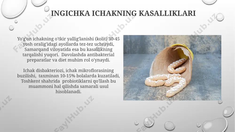 akati ichak devorlarining silliq mushaklarining ritmik qisqarishi va bo'shashishi, siydik pufagining faoliyati singari, ovqat hazm qilish traktining barcha bo'limlarida, shu jumladan 7 metr uzunlikdagi ingichka ichakda ham, oziq-ovqat massasining harakatini ta'minlaydi. yo'g'on ichakdagi massaning sekinlashgan harakati, taxminan 12-24 soat davom etadi, suvni qayta so'rib olish va najasni shakllanishiga yordam beradi. bu jarayon samarqand viloyati kabi issiq iqlim sharoitida tezlashishi mumkin. ingichka ichak va yo'g'on ichak: umumiy nuqtai yo'g'on ichakda 1012 dan ortiq bakteriyalar yashaydi va ular b vitaminlari va k vitaminining sintezlanishiga, shuningdek, immunitet tizimining faoliyatiga hissa qo'shadi, bu esa butun dunyo bo'ylab 7 milliarddan ortiq odam uchun muhim. ingichka ichakda oziq-ovqatning 90% dan ortig'i so'riladi, xususan, uglevodlar, yog'lar va oqsillar samarqand viloyati kabi hududlarda yashovchi odamlarning o'rtacha ovqatlanishi uchun ham muhimdir. yo'g'on ichakning funksiyalari yo'g'on ichakda suvning qayta so'rilishi natijasida najas qattiqlashadi, bakteriyalar esa k vitamini va boshqa muhim moddalarni ishlab chiqaradi, bu jarayon taxminan 12-24 soat davom etadi. …