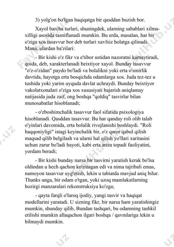 dam o'tgan, yoki uzoq mamlakatlarning hozirgi manzaralari rekonstruksiya ko'zga; - qayta farqli o'laroq ijodiy, yangi tasvir va haqiqat modellarini yaratadi. u sizning fikr, bir narsa ham yaratishingiz mumkin, shunday qilib, bundan tashqari, bu odamning tashkil etilishi mumkin allaqachon ilgari boshqa / qavmlariga lekin u bilmaydi mumkin. xayol yoki fantaziya, tafakkur kabi yuksak bilish jarayonlariga kiradi va faqat odamlarga xos bolgan faoliyatlarda yuzaga chiqadi. mehnatning tayyor natijasini xayolga keltirmay turib, ishga kirishib bolmaydi. fantaziya yordamida kutilayotgan natijani tasavvur qilish - inson mehnatining hayvonlar instinktiv harakatlaridan tubdan farqidir. xayol inson faoliyatining barcha jabhalarida yuzaga chiqadi. masalan, oddiy stol yasash uchun ham uning shakli qanday boladi, nima uchun kerak, rangi, balandligi va h.k.larni oldindan tasavvur qilish lozim. bir soz bilan aytganda, ishni boshlashdan oldin bu stolni tayyor holda kora bilish talab qilinadi. xayol inson ijodiy faoliyatining zarur elementi bolib, mehnatning oxirgi va oraliq mahsulotlarida oz ifodasini topadi. xayol mehnat natijalarini narsalarda gavdalantirishga undaydi …