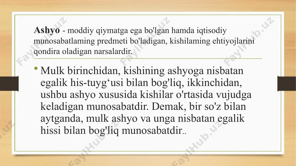 mulkning iqtisodiy va yuridik ma’nodagi tushunchalari - Page 5