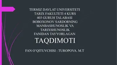tarix fakulteti taqdimoti — PPTX