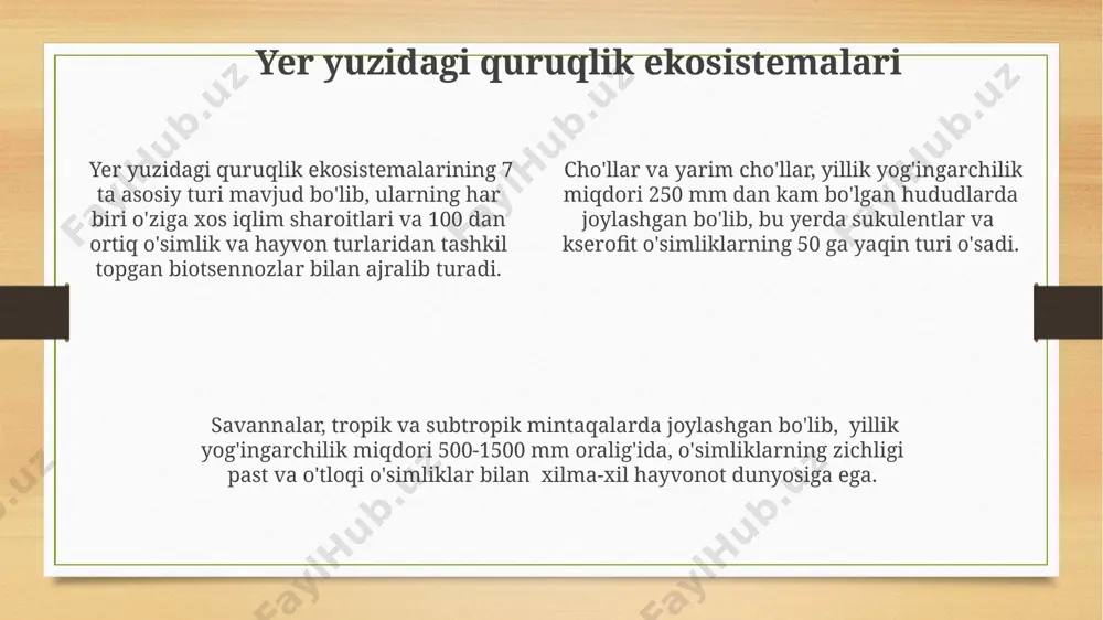yer sharida quruqlik ekosistemalari tahlili - Page 4