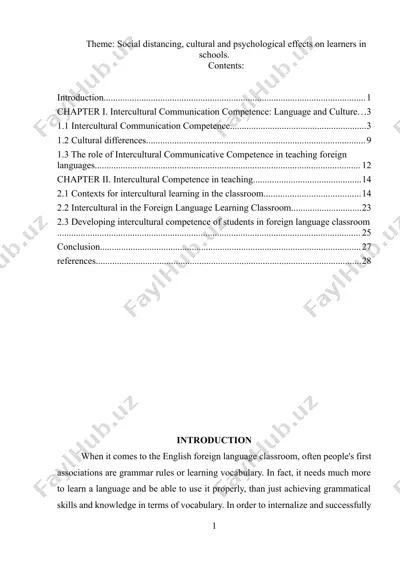 intercultural communication competence: language and culture — DOCX