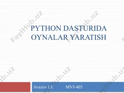 python dasturida oynalar yaratish — PPTX