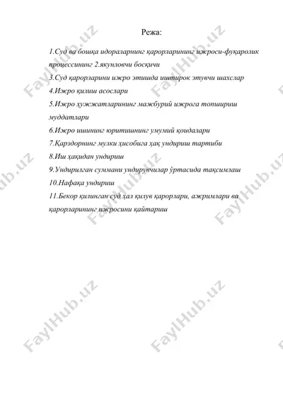 суд қарорларининг ижро этилиши — DOC