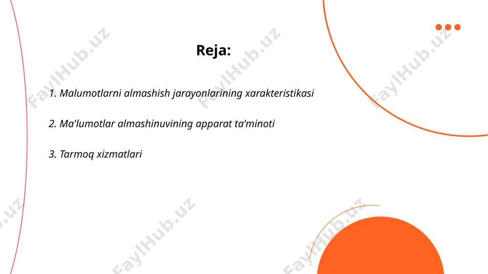 almashishni ta'minlaydi, ulardan eng pastki qavati "fizik" qavat sifatida tanilgan. ... t.me/slaydai_bot ma'lumotlar almashinuvining apparat ta'minoti ko'pincha kompyuter tarmoqlarida qo'llaniladi. bunga tarmoq kartalari (nic), marshrutizatorlar, kalitlar, va modemlar kiradi. tarmoq kartasi kompyuterni tarmoqqa ulaydi. marshrutizator tarmoq ichidagi va tashqarisidagi ma'lumot oqimini boshqaradi. modem internet ulanishi uchun axborotni raqamli signallarga aylantiradi. optik tolali kabel orqali ma'lumotlar yuqori tezlikda uzatiladi, odatda 1 gbit/s yoki undan ko'p. ethernet kabellari ham keng qo'llaniladi, odatda 100 mbit/s yoki 1 gbit/s tezlikda. har bir texnologiya turli tarmoq ehtiyojlariga qarab qo'llaniladi. ... t.me/slaydai_bot tarmoq xizmatlari deganda aloqa, internet va ma'lumot almashinuvi bo'yicha texnologik infratuzilma tushuniladi. o'zbekistonda 2023 yilda internet foydalanuvchilari soni 19 milliondan oshgan. mobil tarmoq qamrovi deyarli 98% hududni qamrab oladi. 4g lte xizmatlaridan foydalanish ko'rsatkichlari 65% ga yetgan, 5g texnologiyasi sinovdan o'tmoqda. operatorlar soni 4 ta bo'lib, ucell, beeline, mobiuz va uzmobile asosiy o'yinchilar sanaladi. 2022 yilda o'zbekiston xalqaro internet kanali sig'imi 1800 gbit/s ga …