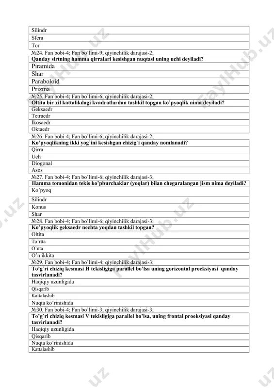 muhandislik grafikasi fanidan test savollari - Page 4