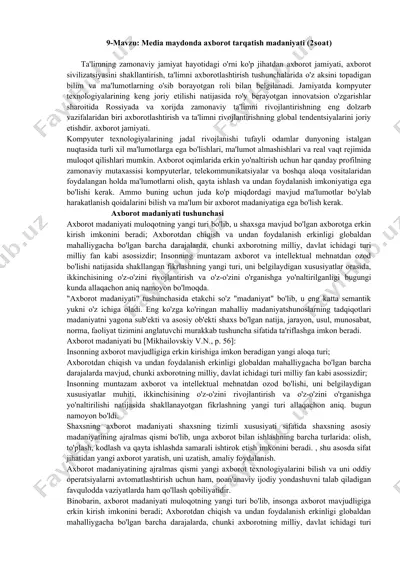 media maydonda axborot tarqatish madaniyati — DOCX