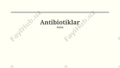 antibiotiklar — PPTX