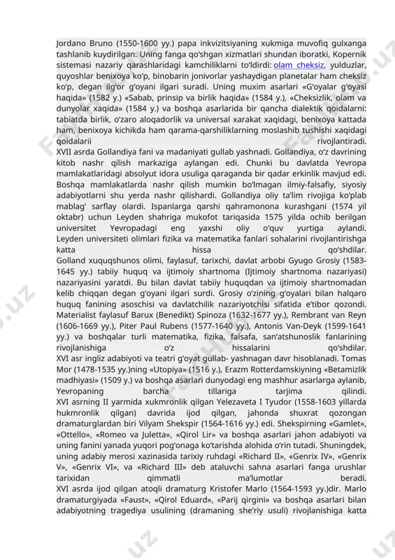 ni davolash yuksalib bordi. iv asr oxiri v asr boshlarida mislsiz iste’dod egasi, xind shoiri kalidasa afsonaviy va tarixiy mavzularda ko‘plab drama asarlari yozdi. «olqishlangan shakuntala» dramasida nazokatli, yo‘lda uchragan xar qanday to‘siqlarni yenga oladigan jasoratli oddiy xind ayoli obrazini yoritib bergan. bu drama g‘arbiy yevropani o‘ziga tortib, dunyodagi asosiy tillarning barchasiga tarjima qilingan asarlardan biri bo‘ldi. xitoy eng qadim zamonlardayoq ilm-fan rivojlangan mamlakatlardan biri sanaladi. o‘rta asrlarda fanda erishilgan buyuk kashfiyotlardan viii asr boshlarida xitoyda «poytaxt axboroti» nomli gazeta nashr qilina boshlandi, u xukumatning rasmiy gazetasi bo‘lib, bu gazeta xx asrning boshlarigacha nashr qilib kelindi. xitoyda dunyodagi eng qadimgi ilmiy muassasalardan biri hisoblangan xanlin fanlar akademiyasi viii asrda tashkil qilingan bo‘lib, u fanlarning matematika, astronomiya, geografiya, tarix soxalarini juda yaxshi rivojlanishiga xissa qo‘shdi. kompasni va poroxni xitoyliklar ix-x asrlarda ixtiro qildilar, filologiya fanlari bo‘yicha lug‘at tuzish, grammatika va sintaksis shakllarini taqqoslab o‘rganish yuksaldi. ilk o‘rta asrlarning fan va madaniyati …