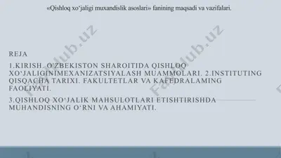 qishloqxo‘jaligimuxandislikasoslari — PPTX