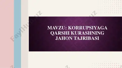 korrupsiyaga qarshi kurashning jahon tajribasi — PDF