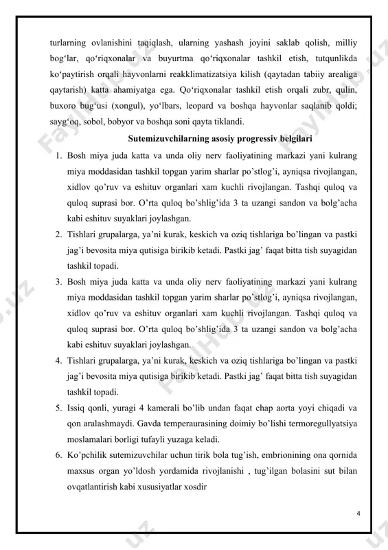 onlar sinfi, hayvonlarning eng mashhur guruhi, shu jumladan, dunyo faunasida 4600 dan ortiq turi ma’lum. bunga mushuklar, itlar, sigirlar, fillar, sichqonlar, kitlar, odamlar va boshqalar kiradi. evolyutsiya jarayonida sutemizuvchilar eng keng adaptiv nurlanishni amalga oshirdilar, ya'ni ular turli xil ekologik bo'shliqlarga moslashgan. ular qutbli muzlarda, mo'tadil va tropik kenglikdagi o'rmonlarda, dashtlarda, savannalarda, cho'llarda va suv havzalarida yashaydilar. bir nechta istisnolardan tashqari (chumolilar kabi), ularning jag'lari tish bilan qurollangan va sutemizuvchilar go'sht, o'simliklar, umurtqasizlar va hatto qon bilan oziqlanishi mumkin. hayvonlarning kattaligi cho'chqa go'shtli mayda (craseonycteris thonglongyai) dan farq qiladi. 29 mm va og'irligi 1,7 g, fanga ma'lum bo'lgan eng katta hayvon - ko'k kit (balaenoptera musculus), uzunligi taxminan og'irligi 190 tonnani tashkil etuvchi 30 m.u bilan faqat bontozavrga o'xshash ikkita toshqotgan dinozavr raqobat qila olardi. ulardan birining uzunligi - seysmozavr - burundan dumining uchigacha kamida 40 m. 55 t, ya'ni ko'k kitdan uch baravar kichik. ikkinchi dinozavr ultrasaurus bitta tos …