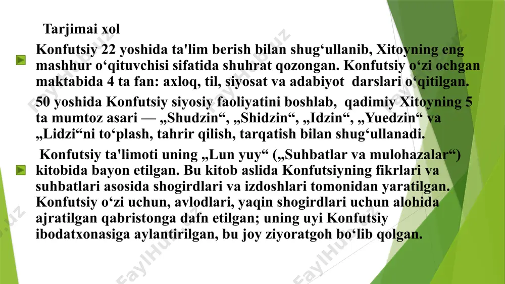 ning ijtimoiy axamiyatini ashiradi djon dyui 1859-yil 20-oktabrda tug‘ilgan 1952-yil 1-iyunda vafot etgan djon dyuining pedagogik kontseptsiyasi xx asr boshlarida, chet el va ayniqsa amerika pedagogikasida maktab ta'limi masalalari bo‘yicha pragmatik (yunoncha «pragma» - harakat, amaliyot) g‘oyasi keng tarqaldi. pedagogikada mashhur pragmatizm tarafdori djon dyui (1859-1952-yillar) maktab t'limining o‘z kontseptsiyasini yaratishga ko‘p urindi. bu yo‘nalish vakillari (dj.dyui, g.kershenshteyner) o‘qitish- bu o‘quvchining «tajribasini qayta tashkil etish» uzluksiz jarayoni deb hisoblaydilar. o‘qitishni dyui kundalik hayotdan olingan amaliy masalalani hal etishga oid bolalar faoliyatini tashkil etish sifatida tushunadi. bu nazariyaning asosiy boshlang‘ich qoidalari quyidagilardan iborat deb hisoblangan: «01-dindan tuzilgan o‘quv kurslari kerak emas» «o‘qitish materiallarini bolaning tajribasidan olish kerak», «bolani o‘qitishda sifat kabi miqdor ham belgilanishi kerak», «bajarish yordamida o‘qitish - maktabda asosiy metod bo‘lishi lozim». 19 «harakatlar pedagogikasi» kontseptsiyasi ko‘p jihatdan dj.dyuining falsafiy (pragmatizm) va psixologik qarashlarining oqibati hisoblanadi. uning muallifi, reformatorlardan biri nemis pedagogi vilgelm avgust lay (1862-1926-yillar) bilim olish jarayonida …