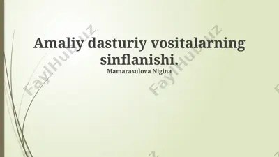 amaliy dasturiy vositalarning sinflanishi — PPTX