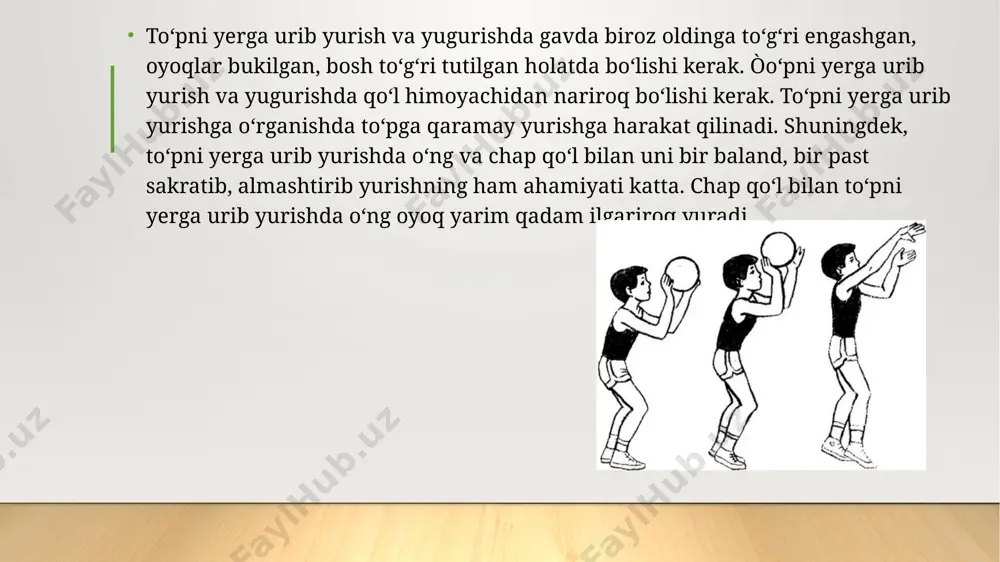 hamda uzoq va o‘rta masofalardan sakrab hujum qilishda qo‘llaniladi. bu ham xuddi shu usul bilan to‘p uzatishdek amalga oshiriladi. lekin to‘pni otish bajarilayotganda qo‘llar ko‘proq bukilishi, oyoqlar tizzalardan boshlab tiklanishi va to‘p panjalar bilan siltab nishonga aniq mo‘ljal olib tashlanishi lozim. to‘pni bir qo‘llab yelkadan otish har xil masofalardan turib savatga to‘p tashlashning asosiy usulidir. buni bir joyda, harakat chog‘ida sakrab bajarish mumkin. basketbolchi asosiy tik turish holatida, bir joyda turib to‘pni savatga joylashda, oyoqlarni tizzadan to‘g‘rilab, qo‘llarni oldinga—tepaga chiqarib, panja kaftlarini siltab to‘pni uloqtirib yuboradi.to‘p tashlash bir oyoqda depsinib, sakrab bajariladi. basketbolchi harakatdagi vaqtda to‘pni (havoda) tayanch hosil qilmagan holda ushlab so‘ng bir oyoqni yerga qo‘yib, ikkinchisi bilan qadam tashlaydi va shu oyog‘i bilan depsinib sakrab to‘pni savatga tashlaydi. shu paytda qo‘l tepaga cho‘zilib, kaft va panjalarni bir tekis ishlatib, to‘p savatga tashlanadi. bu uslub, ko‘pincha, o‘yin paytida qo‘llaniladi. to‘pni bir qo‘llab sakrab tashlash. bu hozirgi zamon basketbol o‘yinida …
