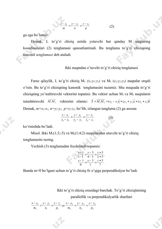 fazodagi to’g’ri chiziq va uning tenglamalari - Page 4