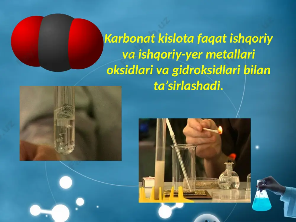 karbonat kislota va karbonatlarning xossalari. 9 - sinf - Page 3