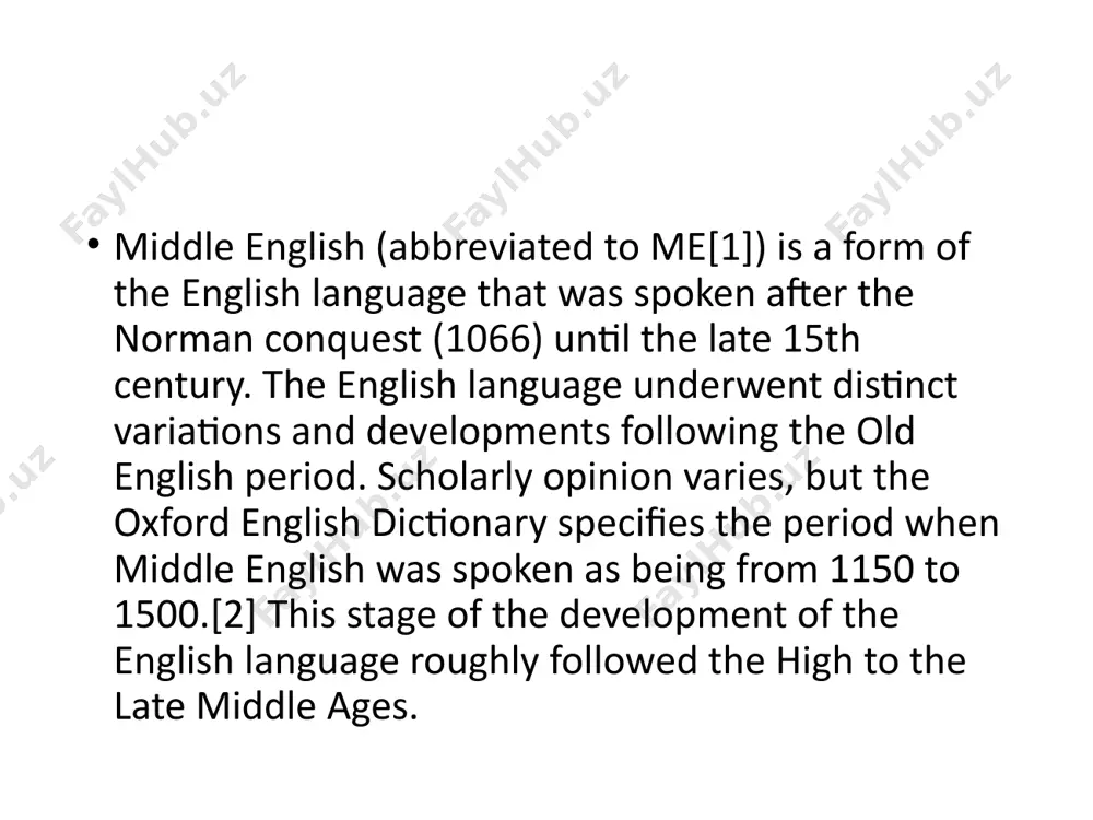 s either became simplified or disappeared altogether. noun, adjective and verb inflections were simplified by the reduction (and eventual elimination) of most grammatical case distinctions. middle english also saw considerable adoption of norman vocabulary, especially in the areas of politics, law, the arts, and religion, as well as poetic and emotive diction. conventional english vocabulary remained primarily germanic in its sources, with old norse influences becoming more apparent. significant changes in pronunciation took place, particularly involving long vowels and diphthongs, which in the later middle english period began to undergo the great vowel shift little survives of early middle english literature, due in part to norman domination and the prestige that came with writing in french rather than english. during the 14th century, a new style of literature emerged with the works of writers including john wycliffe and geoffrey chaucer, whose canterbury tales remains the most studied and read work …