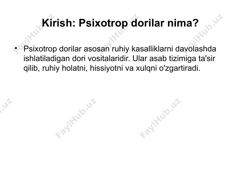 ejimlari - yangi biologik markerlarni aniqlash - genetik moslashuvchan dorilarni rivojlantirish psixotrop dorilarning kelajagi va rivojlanish istiqbollari kelajakdagi tadqiqotlar va rivojlanish istiqbollari: - yangi molekulalarni aniqlash - samaradorlikni oshirish - kamroq yon ta'sirli dorilar ishlab chiqish xulosa psixotrop dorilar ruhiy kasalliklarni davolashda katta ahamiyatga ega. ularni to'g'ri qo'llash muhim, chunki noto'g'ri qo'llanishi salbiy oqibatlarga olib kelishi mumkin. kelajakda yangi dorilarni rivojlantirish va tadqiqotlar davom etmoqda. /docprops/thumbnail.jpeg