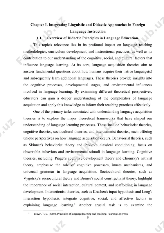 ning processes. these include behaviorist theories, cognitive theories, sociocultural theories, and interactionist theories, each offering unique perspectives on how language acquisition occurs. behaviorist theories, such as skinner's behaviorist theory and pavlov's classical conditioning, focus on observable behaviors and environmental stimuli in language learning. cognitive theories, including piaget's cognitive development theory and chomsky's nativist theory, emphasize the role of cognitive processes, innate mechanisms, and universal grammar in language acquisition. sociocultural theories, such as vygotsky's sociocultural theory and bruner's social constructivist theory, highlight the importance of social interaction, cultural context, and scaffolding in language development. interactionist theories, such as krashen's input hypothesis and long's interaction hypothesis, integrate cognitive, social, and affective factors in explaining language learning. another crucial task is to examine the methodological foundations of language acquisition theories and their implications for language teaching and learning. language acquisition theories inform instructional practices by providing insights into the most effective approaches, techniques, …