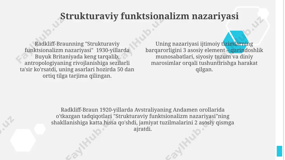 radklif-braun antropologiyasi fanidan taqdimot - Page 4