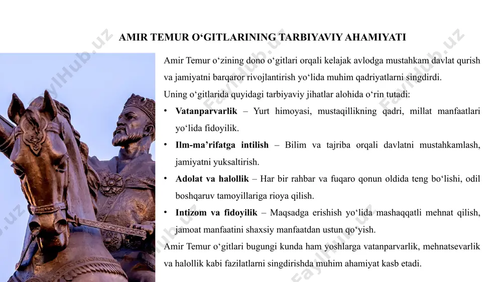 amir temur oʻgitlarining tarbiyaviy ahamiyati - Page 4